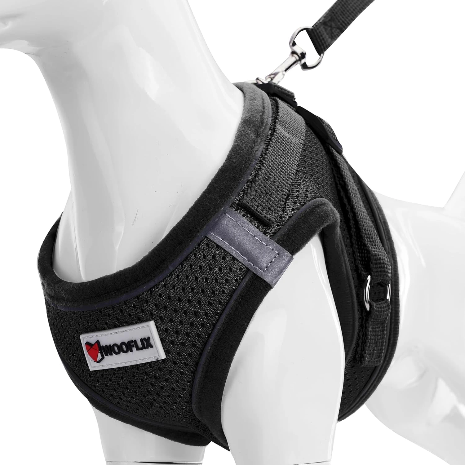 WOOFLIX Dog Harness for Puppies, Small and Medium Size Dogs (Black)