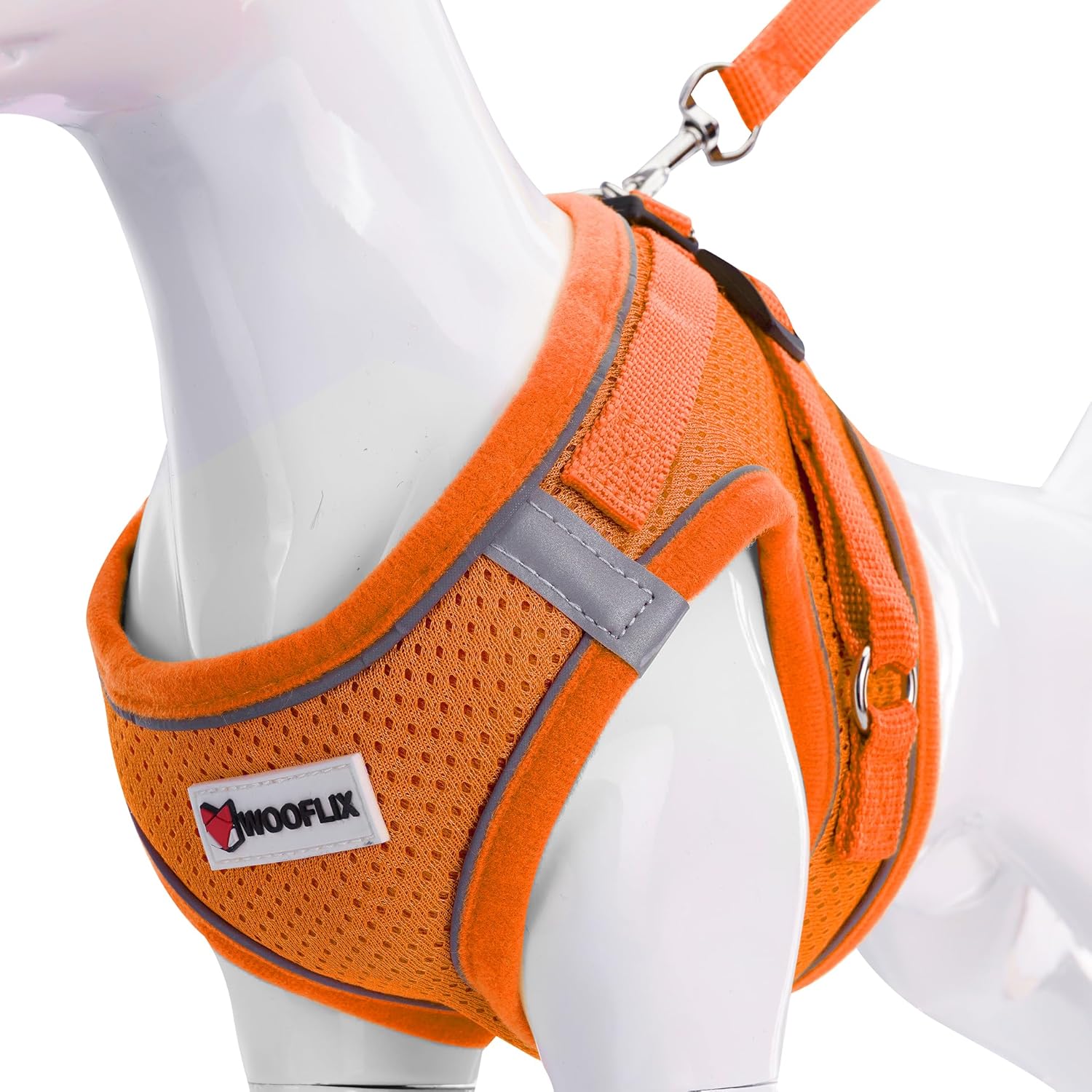 WOOFLIX Dog Harness for Puppies, Small and Medium Size Dogs (Orange)